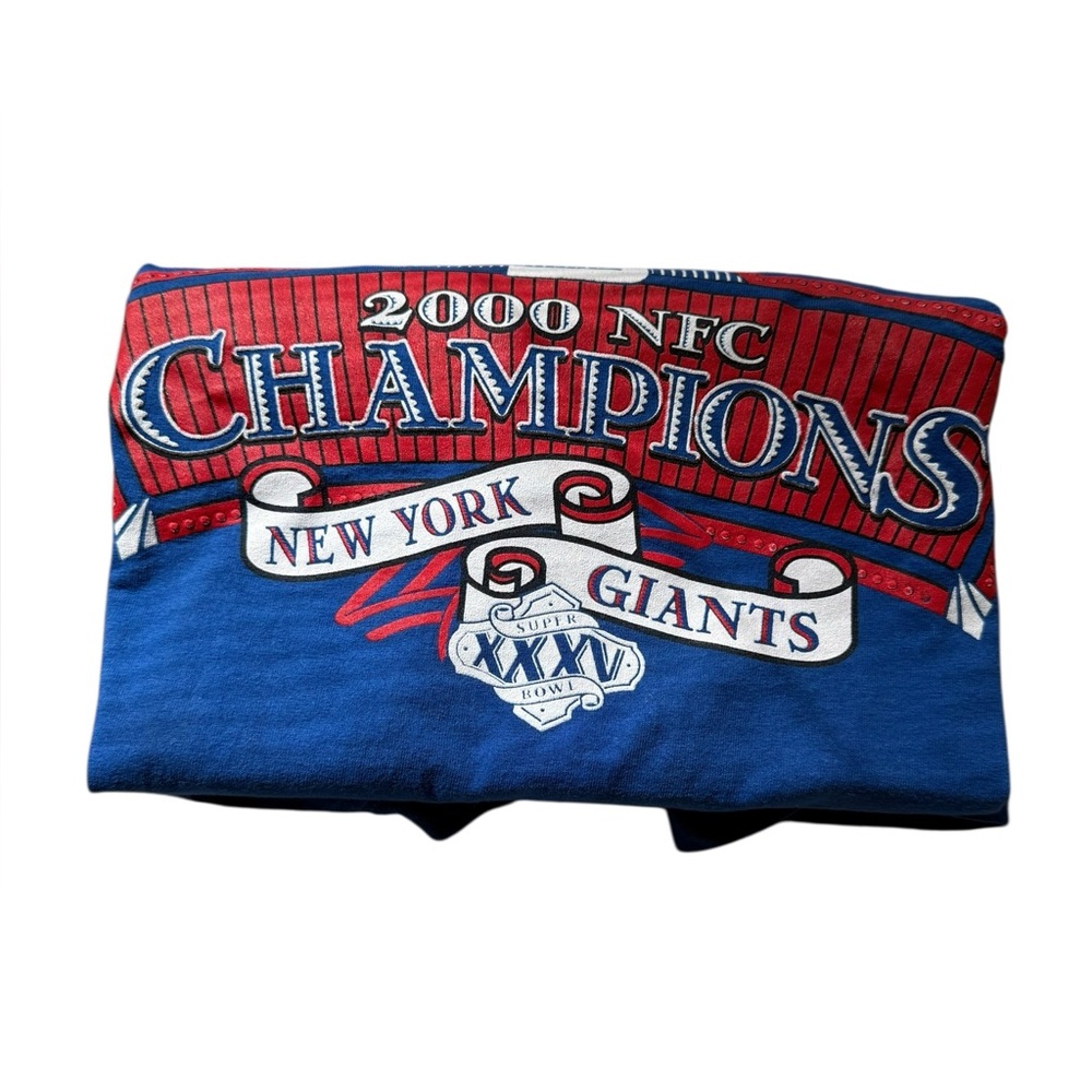 NWOT New York Giants 2000 NFC Champions Lee Sport Blue T-Shirt - Picture 4 of 8